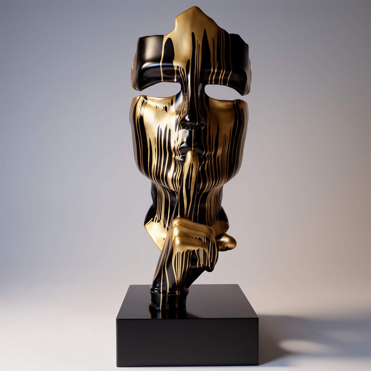Masque sur Socle Trash Or
