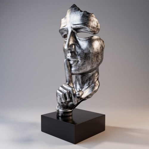 Grande base de masque – Patine argentée