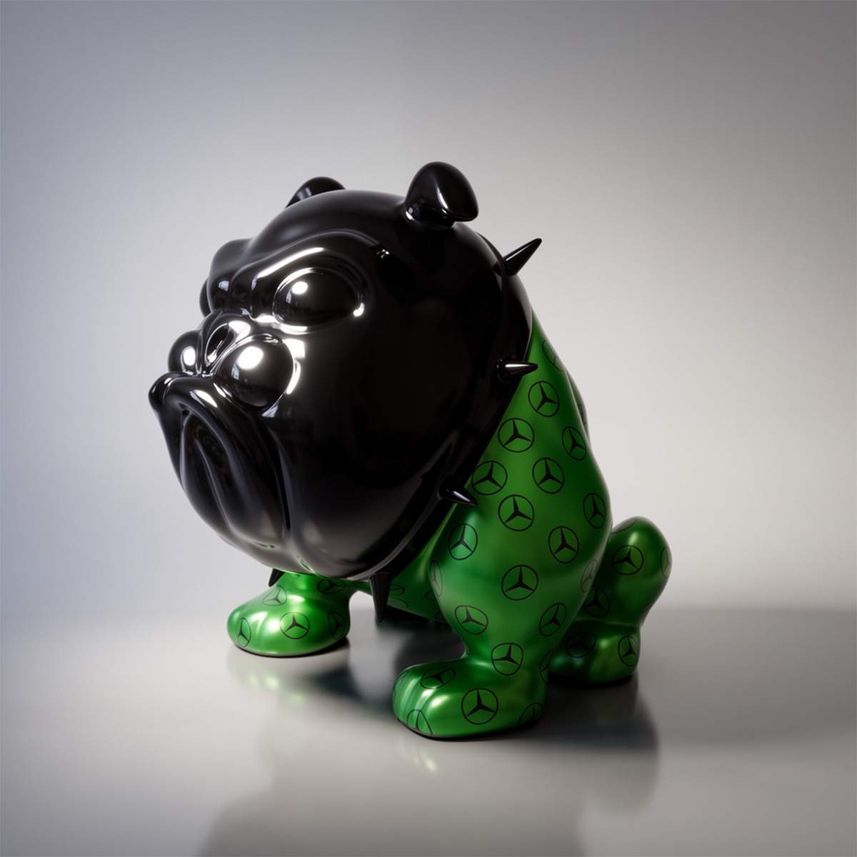 Figure Décorative Bulldog Avella Mercedes AMG Vert Métallisé – Image 4