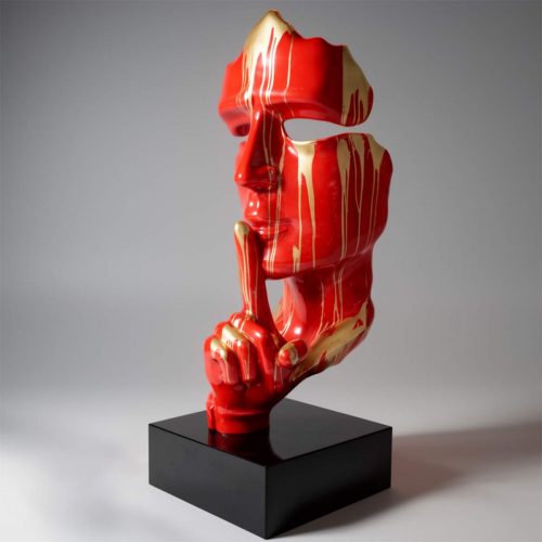 Grande Masque sur Base - Rouge / Or Trash