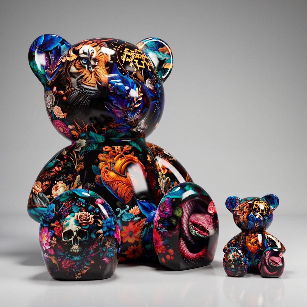 Petit ours assis - Motif Inde – Image 3