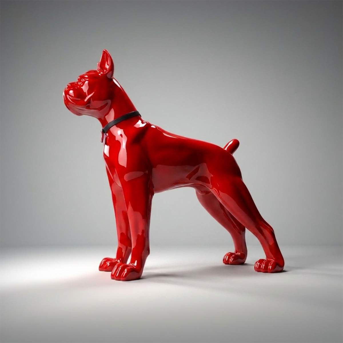 Grande Figure Décorative Bokser Couleur Unie