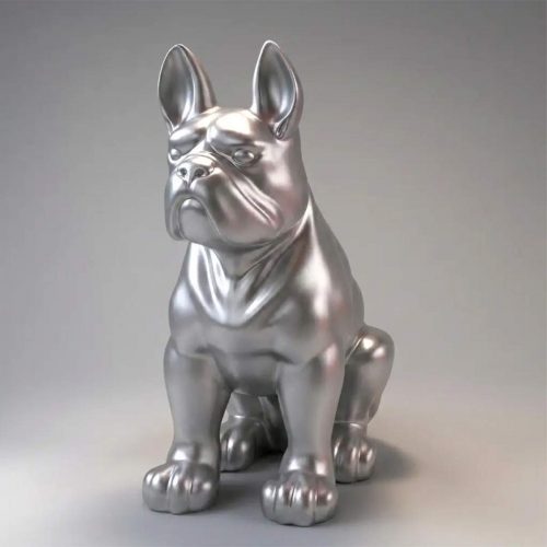 Grand chien bouledogue assis, monochrome