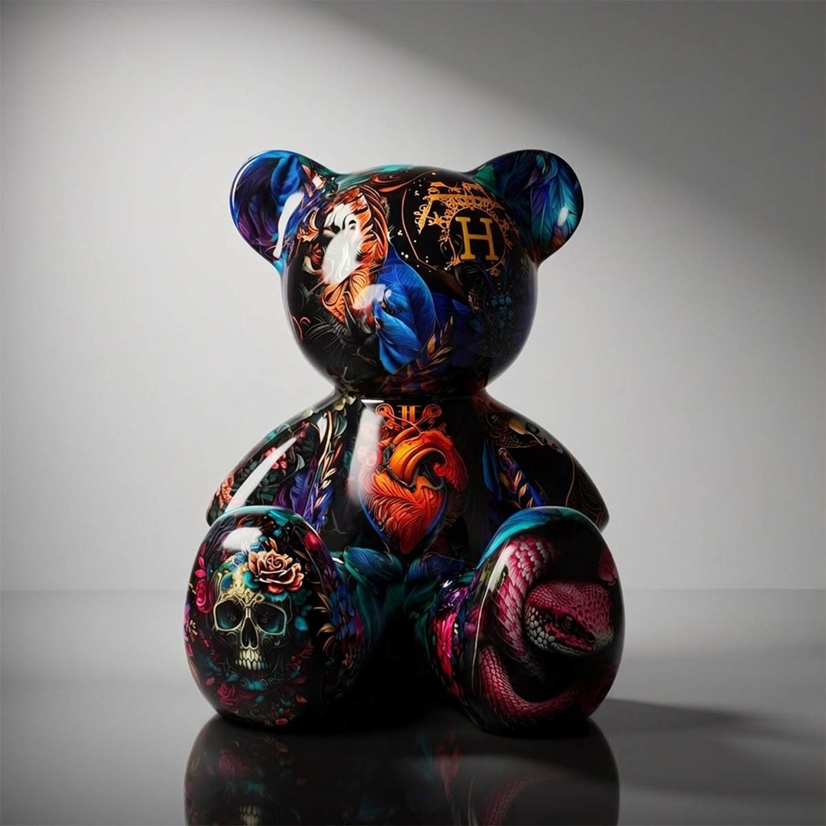 Petit ours assis - Motif Inde