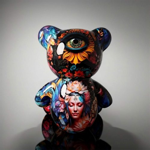 Petit ours assis - Motif Inde