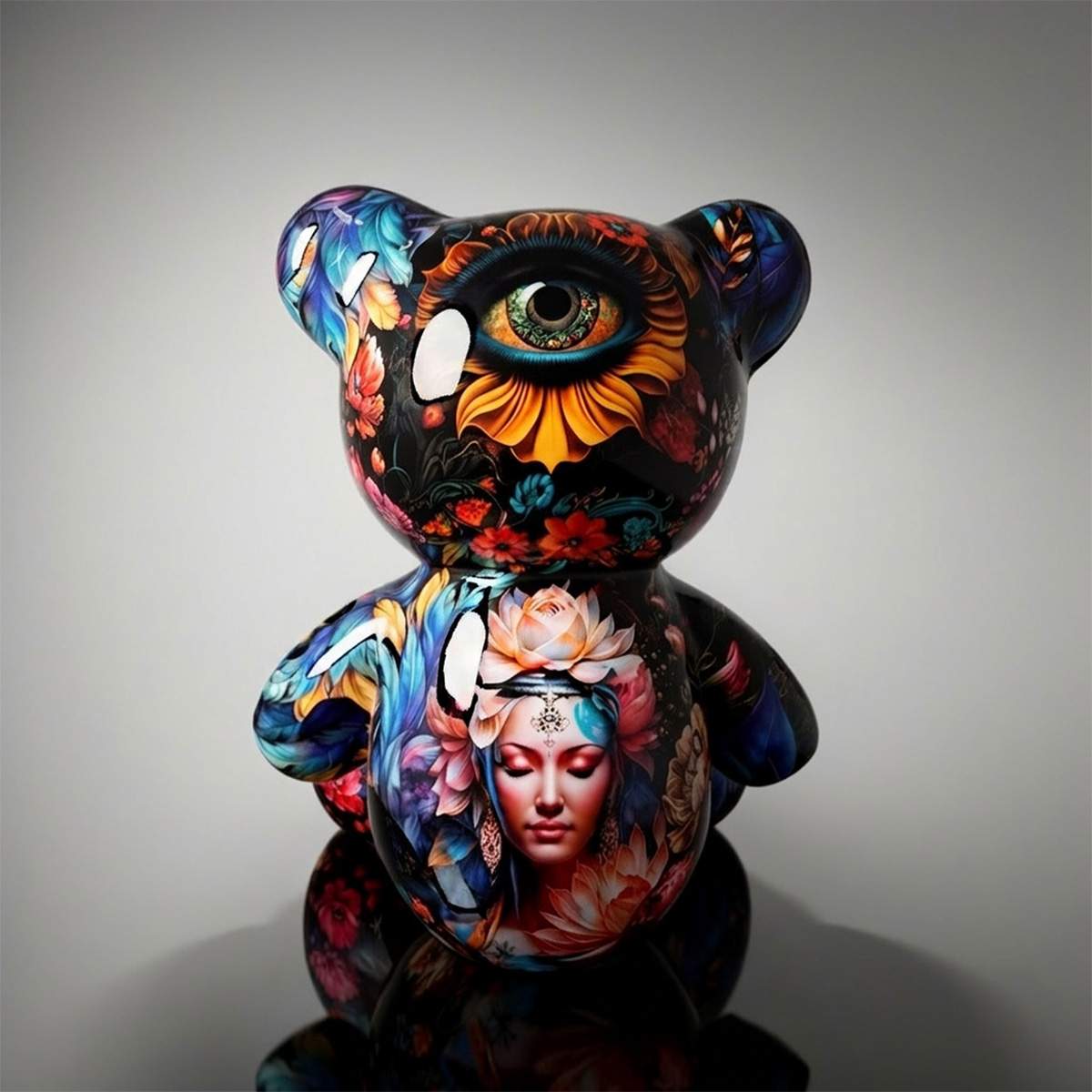 Petit ours assis - Motif Inde – Image 2