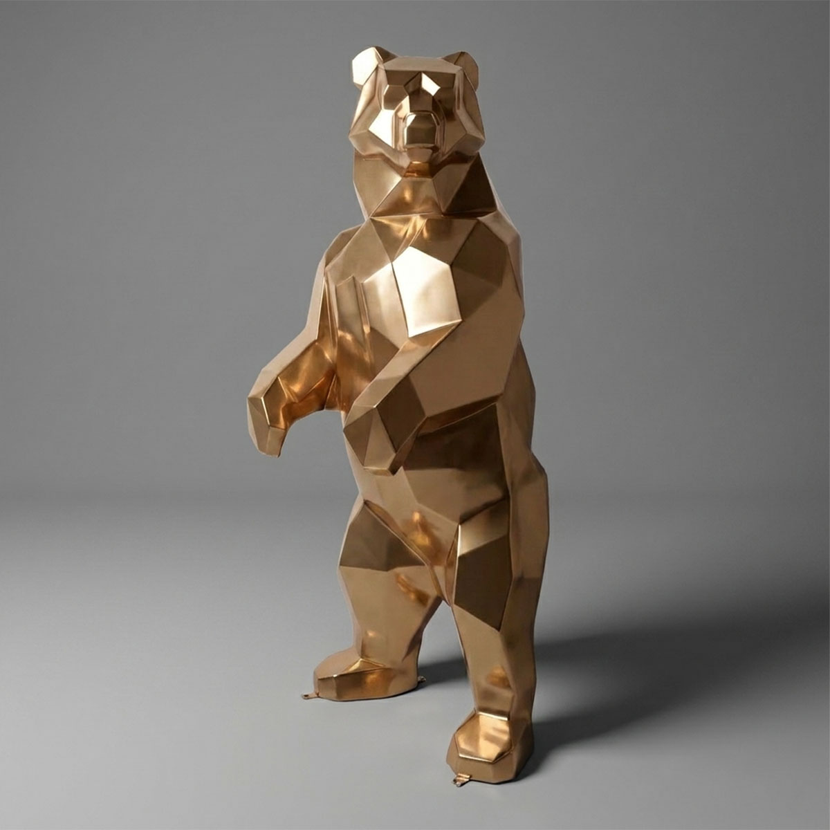 Grande figurine – Ours carré – Or – Image 3