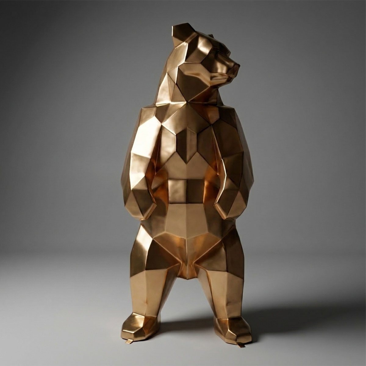 Grande figurine – Ours carré – Or – Image 2
