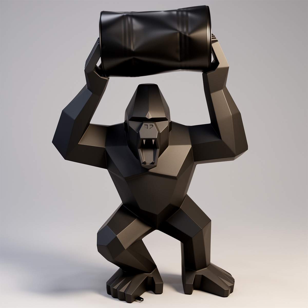 Figure lowpoly Gorille Tono carré XL, mate – Image 2