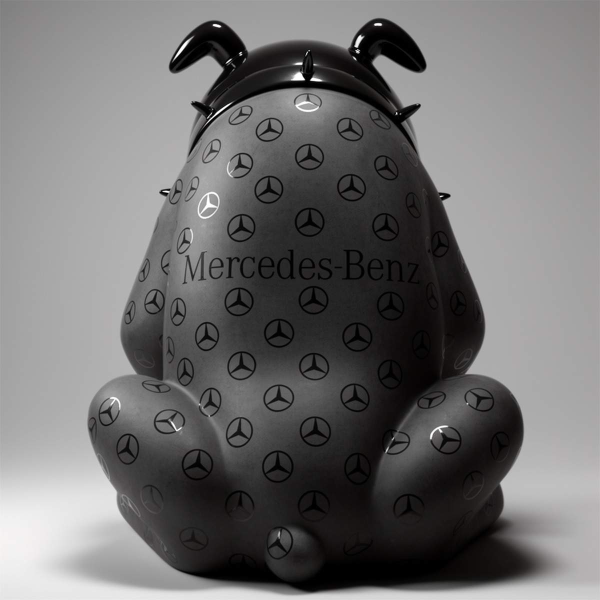 Chien bouledogue Avella 55 cm - logo Mercedes – Image 2