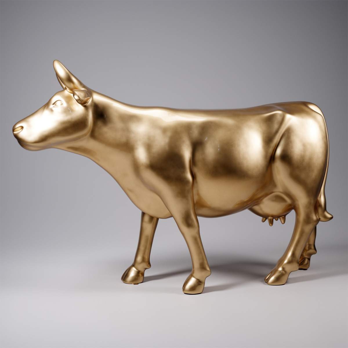 Grande Figurine – Vache Dorée