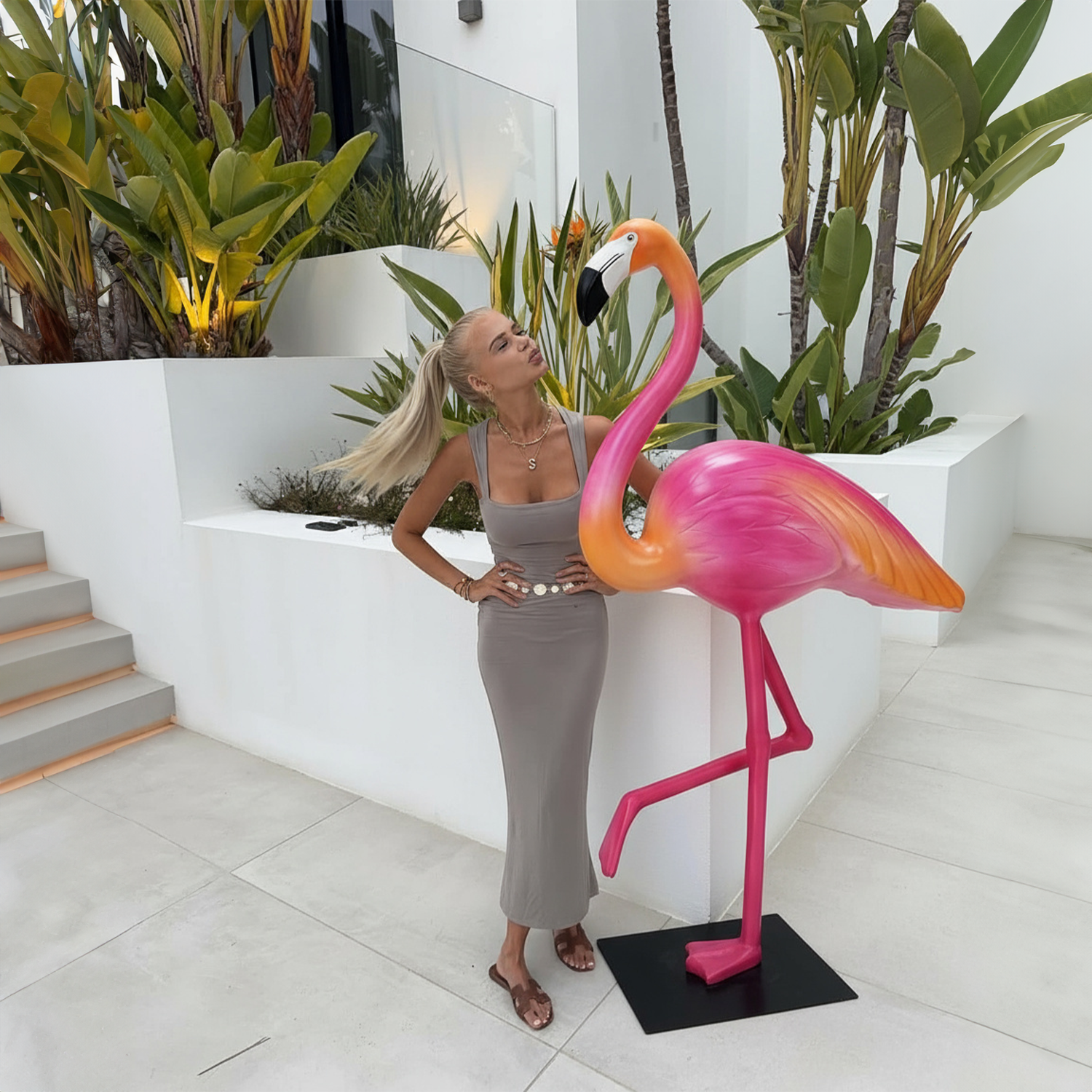 Figurine décorative Grand Flamant Rose 3D - Mangue Rose 1 Figurine décorative Grand Flamant Rose 3D - Mangue Rose