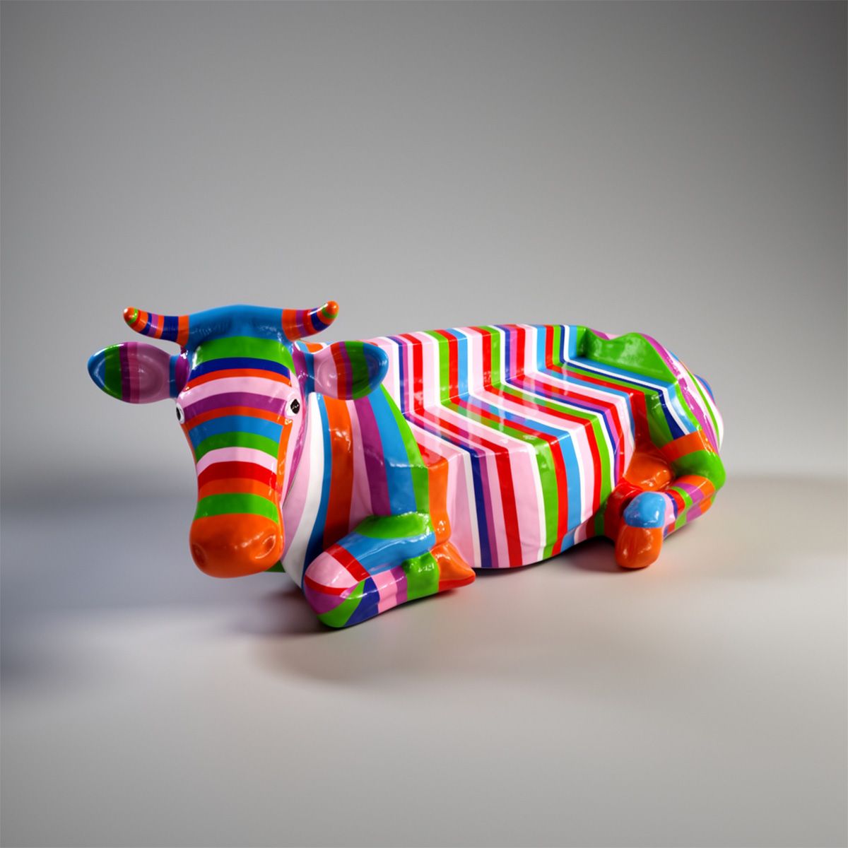 Banc En Forme De Vache Colorées Pasy