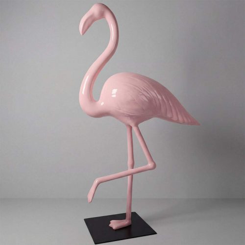 Grande Figurine Décorative Flamant Rose 3D - Rose