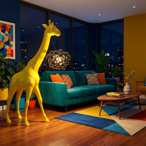 Large Giraffe 230cm Lamp - Yellow Version