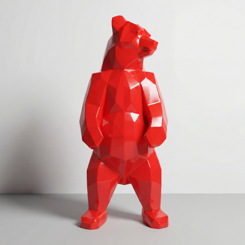Large Bear Figure Square - Red