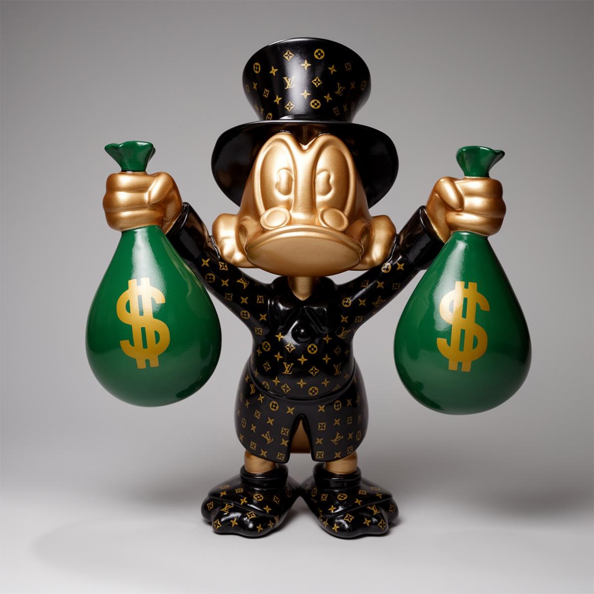 Figurine Décorative – Mini Picsou avec des Sacs d’Argent