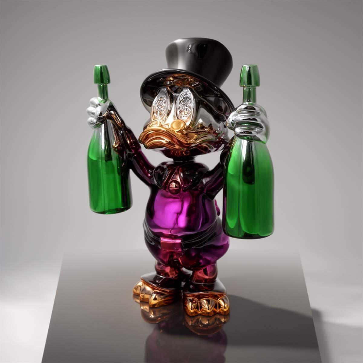 Figurine Décorative – Mini Picsou en Chrome – Image 5
