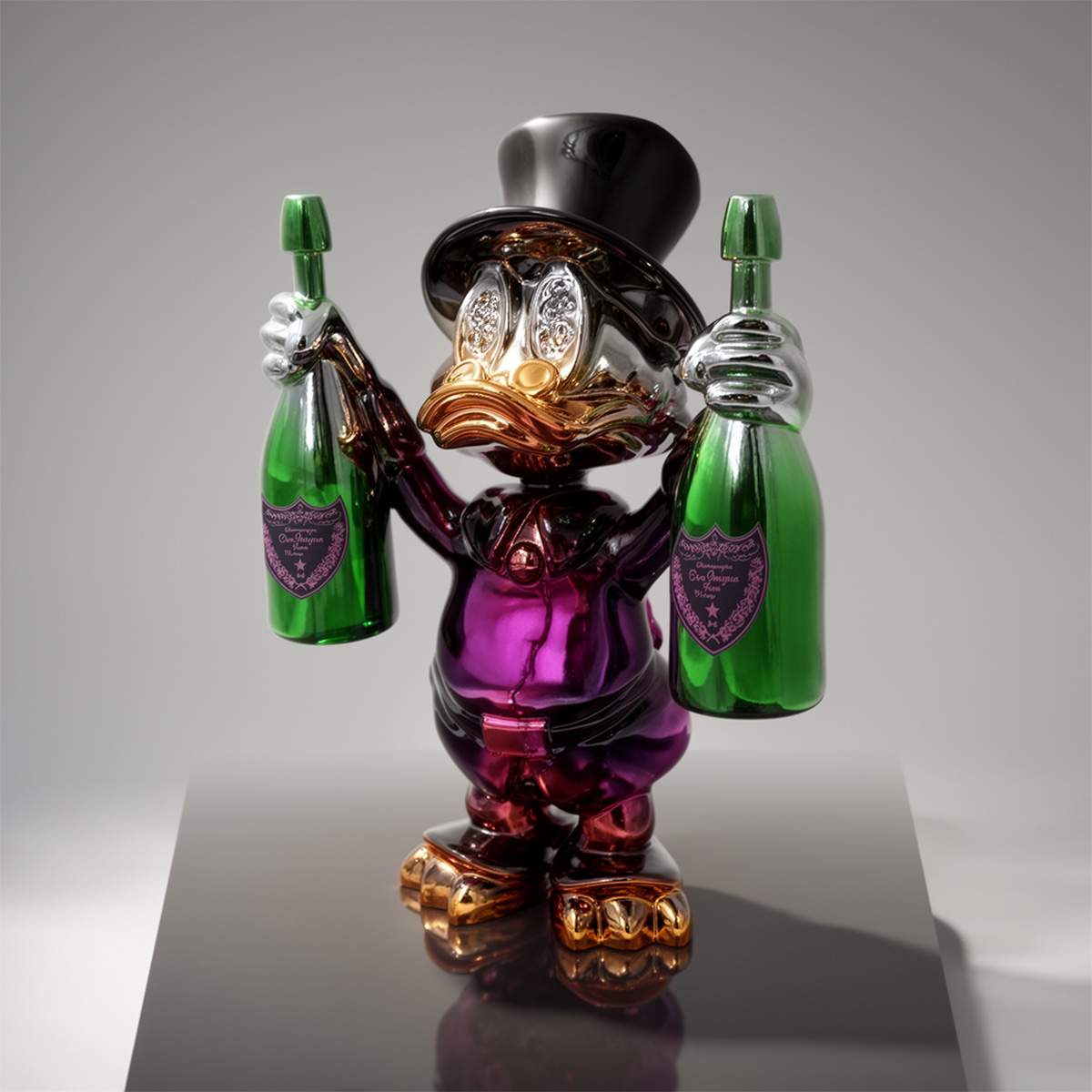 Figurine Décorative – Mini Picsou en Chrome – Image 6