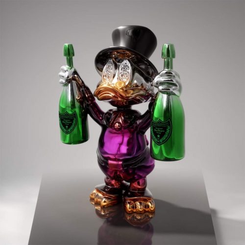 Figurine Décorative – Mini Picsou en Chrome
