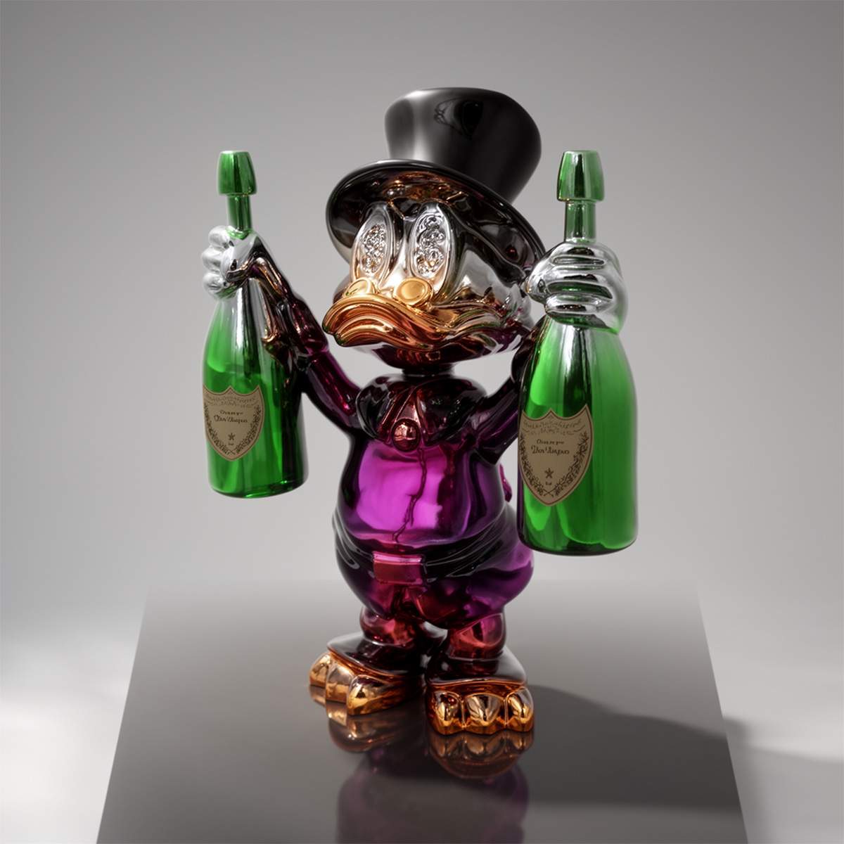 Figurine Décorative – Mini Picsou en Chrome – Image 4