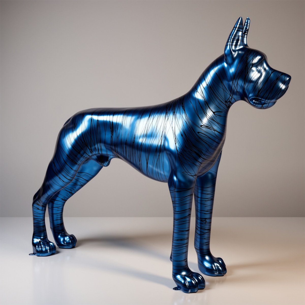 Dog Allemand Vert Recouvert de Peinture – Image 3