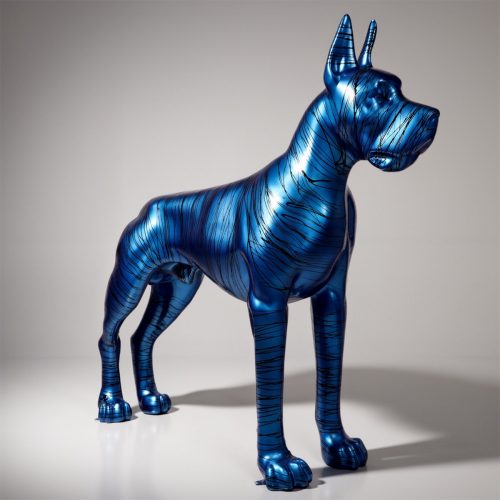 Dogue Allemand Bleu Recouvert de Peinture