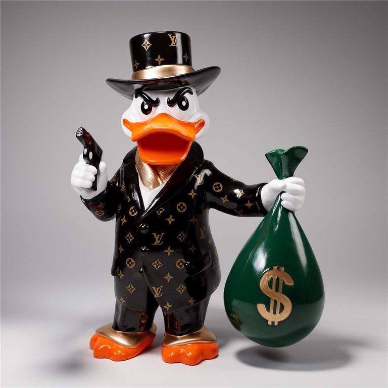 Canard Al Capone avec un sac