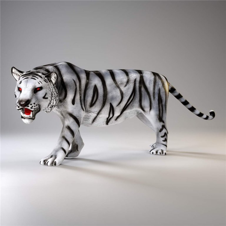 Tigre naturel debout - gris