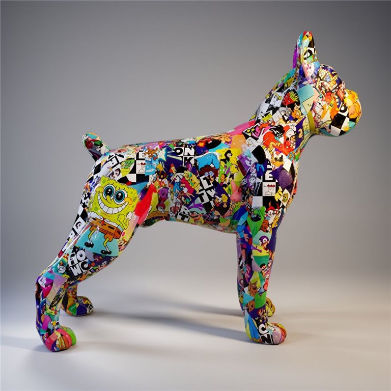 Chien Boxer debout L - dessin animé
