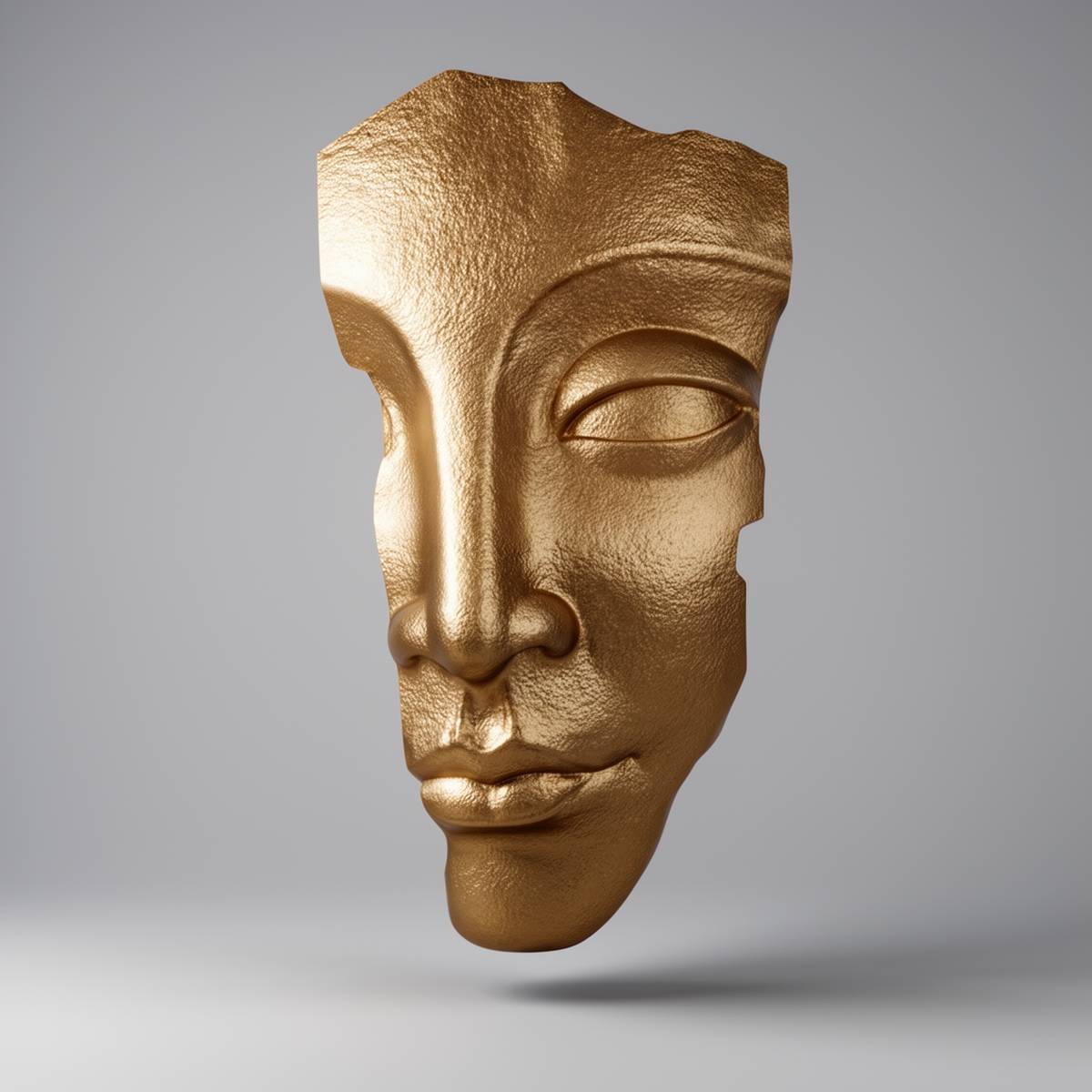 Visage décoratif à suspendre au mur – Couleur or – Image 2