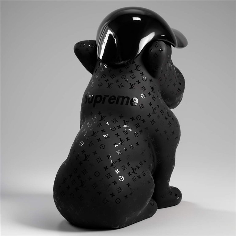Chien Bulldog avec casquette - Mat