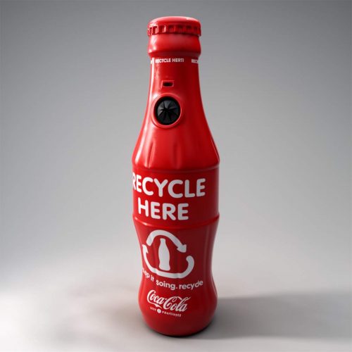Pubelle de recyclage bouteille coca cola