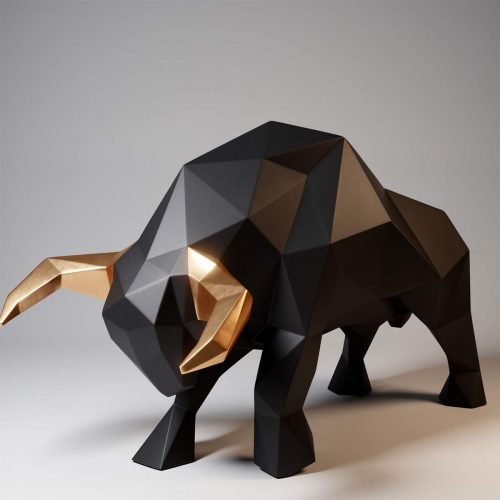 Grande Figure de Taureau Géométrique