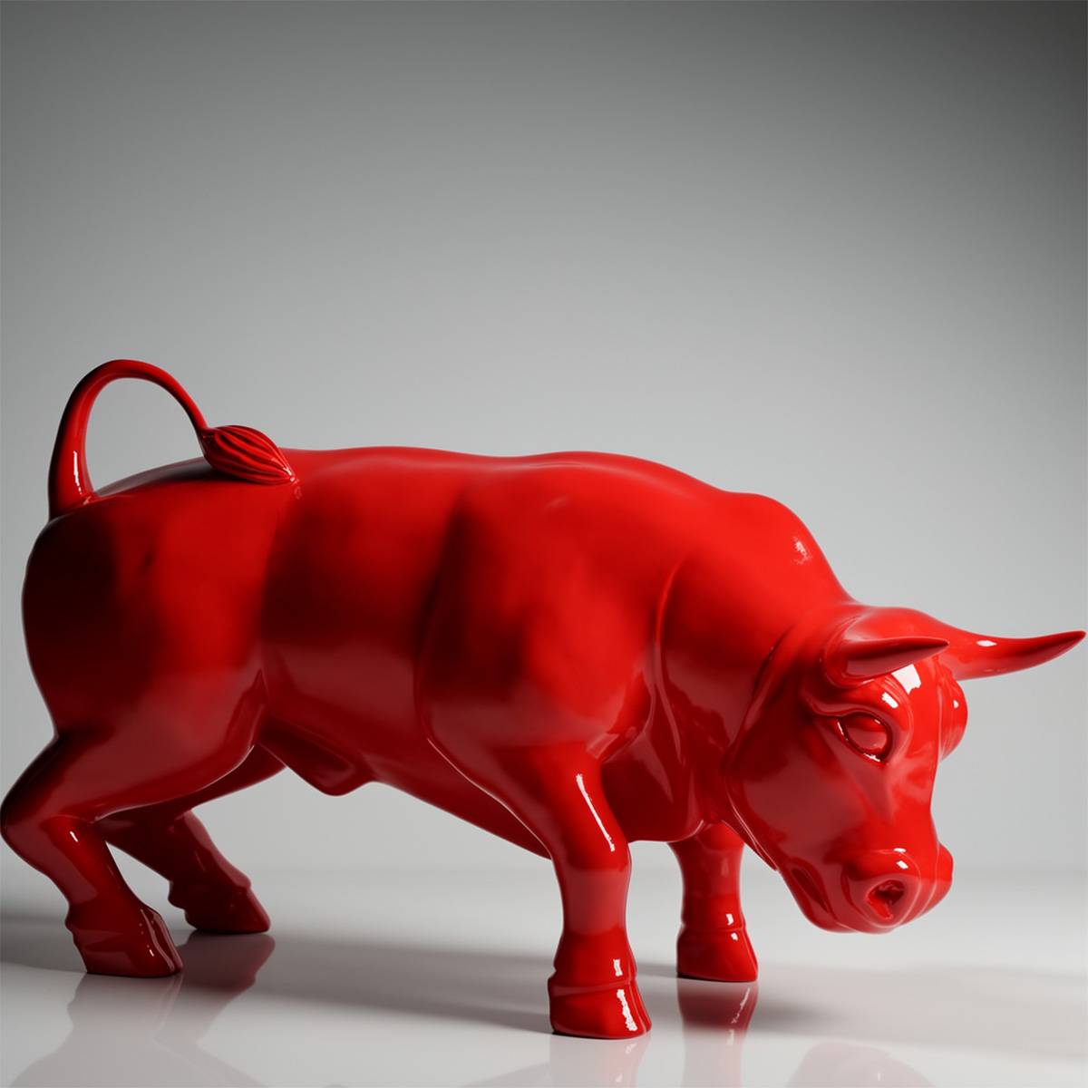 Figurine Décorative Taureau Rouge