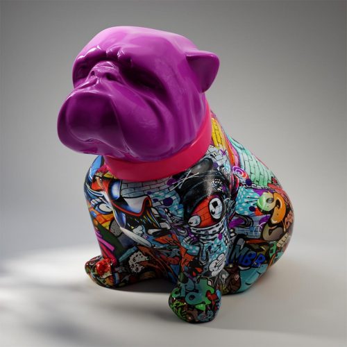 Chien Bulldog Angelo 40cm - Graffiti