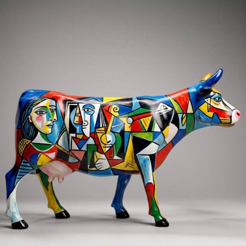 Figura Artystyczna Krowa - Kubistyczne Twarze
