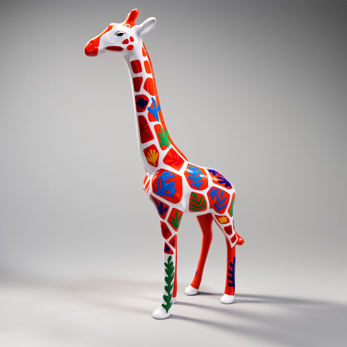 Grande Figure Décorative Girafe Motif Matisse – Image 2
