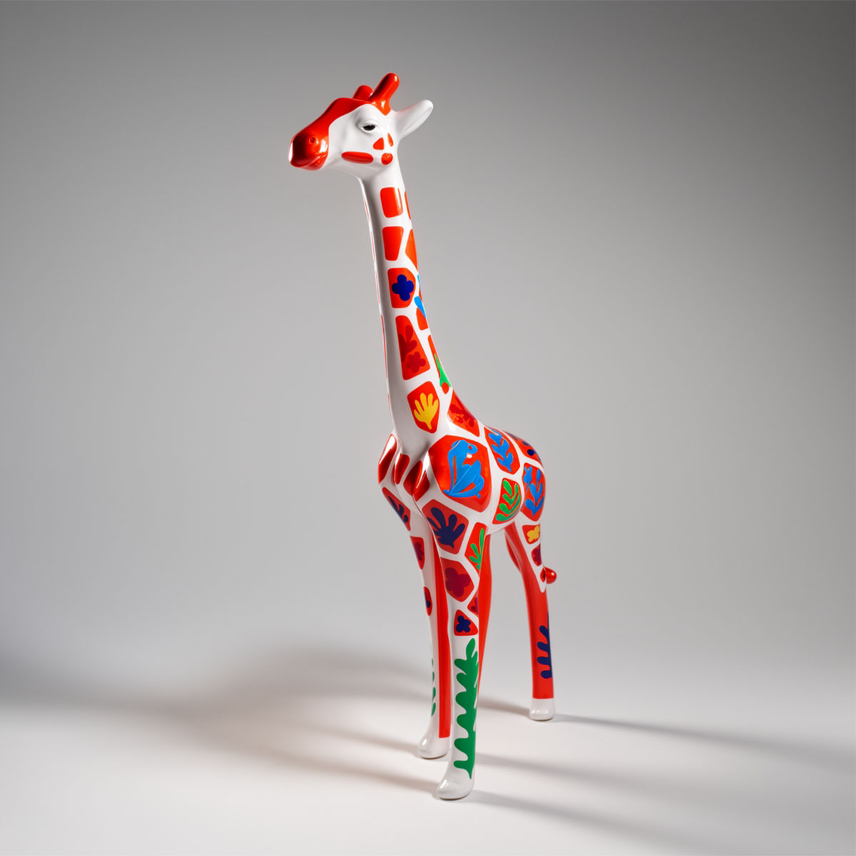 Grande Figure Décorative Girafe Motif Matisse