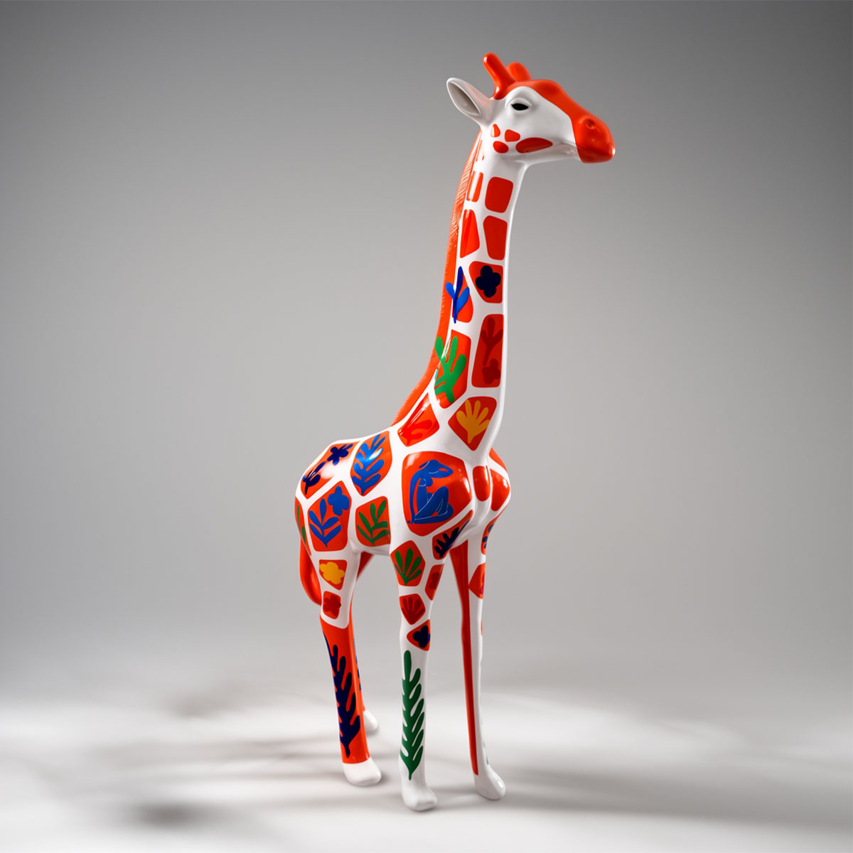 Grande Figure Décorative Girafe Motif Matisse – Image 4